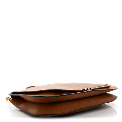 Celine Shiny Lambskin Soft Triomphe Besace Bag Soft Tan 4 of 9