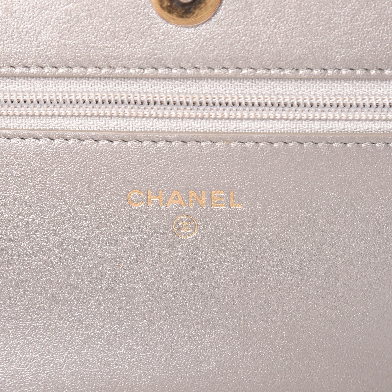 Chanel Cracked Metallic Calfskin Quilted Boy Wallet On Chain WOC Dark Silver 6 of 19