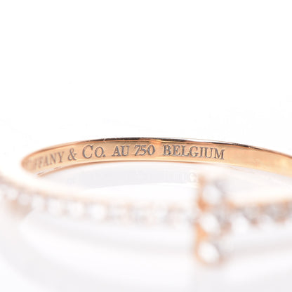Tiffany 18K Rose Gold Diamond T Wire Pave Ring 48 4.5 6 of 6