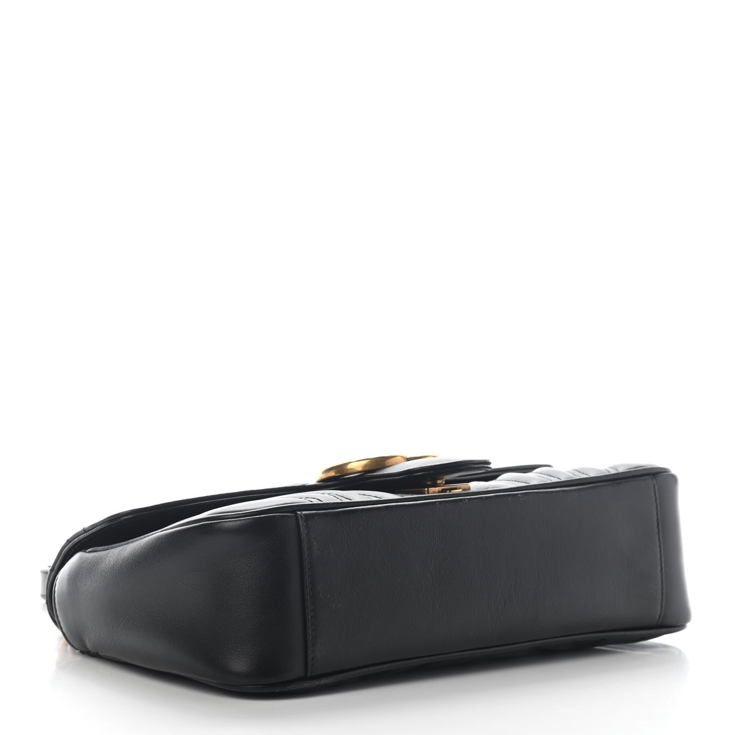 Gucci Calfskin Matelasse Small GG Marmont Shoulder Bag Black 4 of 10