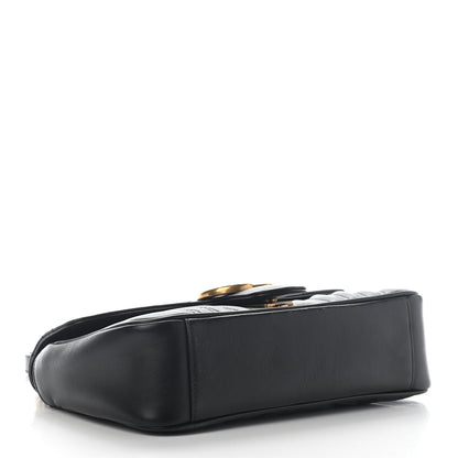 Gucci Calfskin Matelasse Small GG Marmont Shoulder Bag Black 4 of 10
