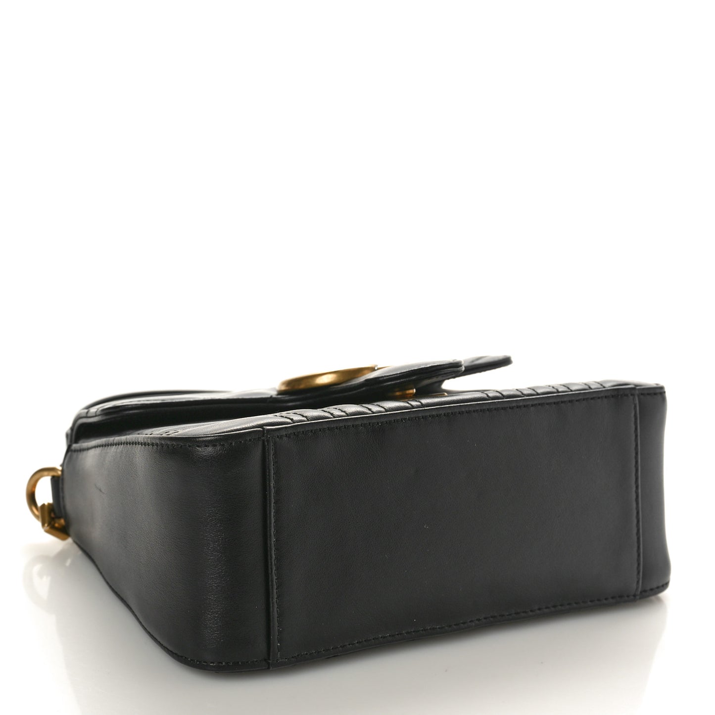 Calfskin Matelasse Mini GG Marmont Top Handle Shoulder Bag Black