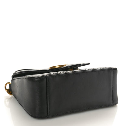 Gucci Calfskin Matelasse Mini GG Marmont Top Handle Shoulder Bag Black 4 of 10