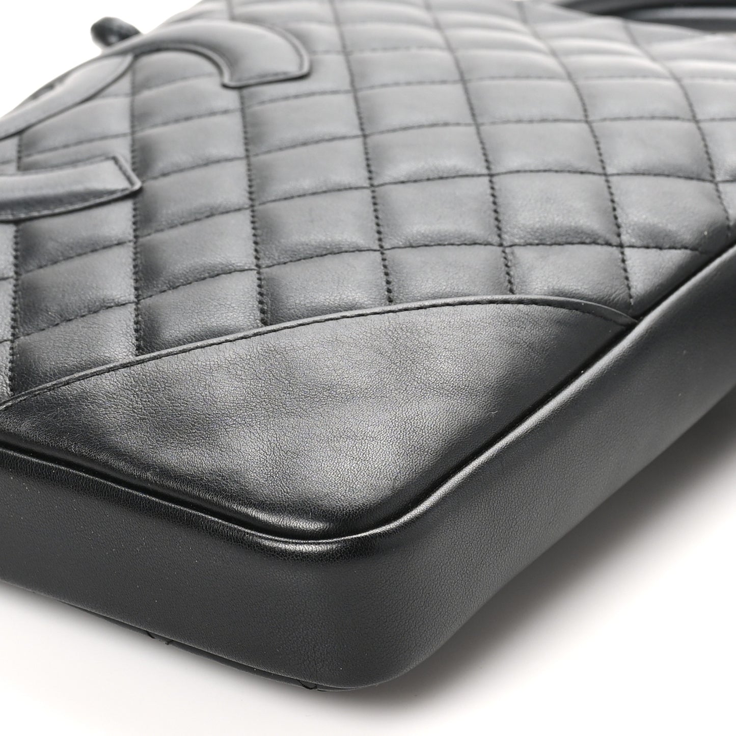 Calfskin Quilted Medium Cambon Messenger Black