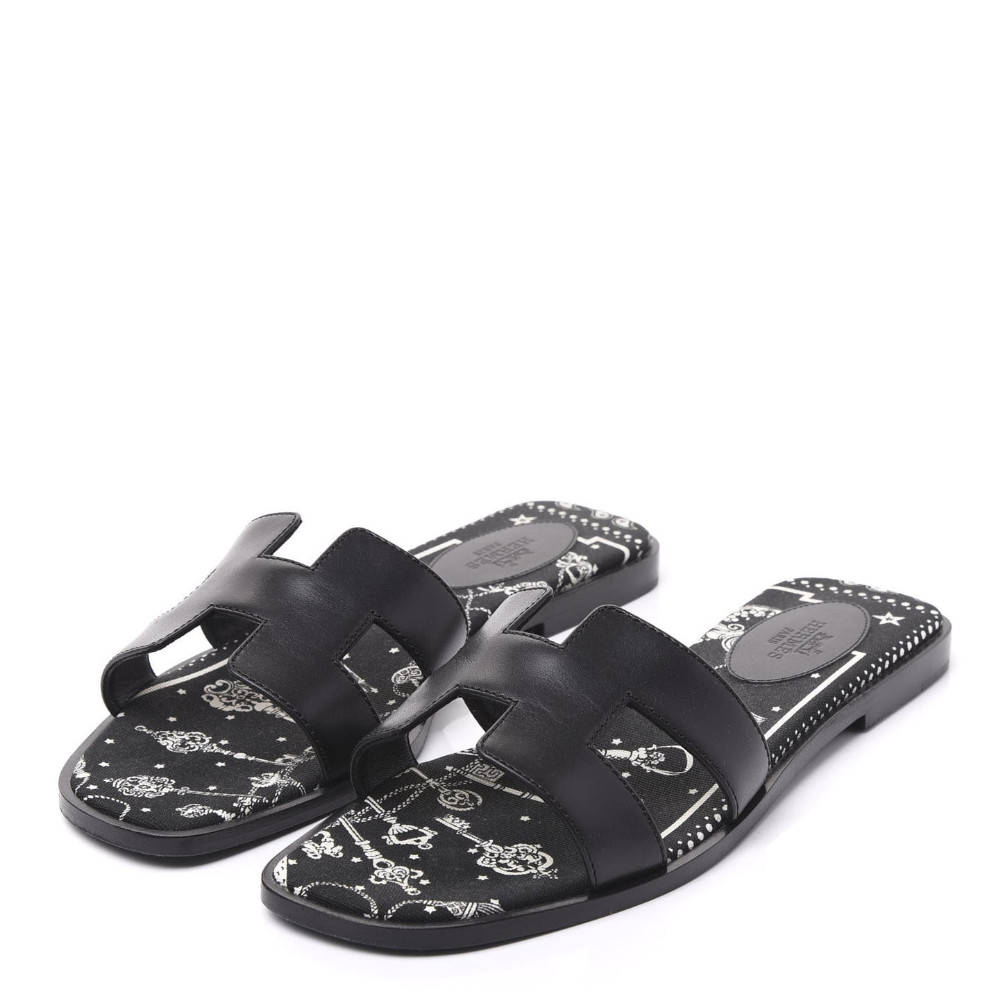 Box Calfskin Oran Sandals 38 Black