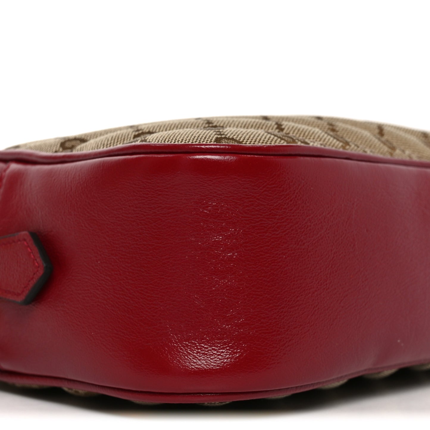 Monogram Azalea Calfskin Matelasse Diagonal Small GG Marmont Chain Shoulder Bag Beige Ebony New Cherry Red