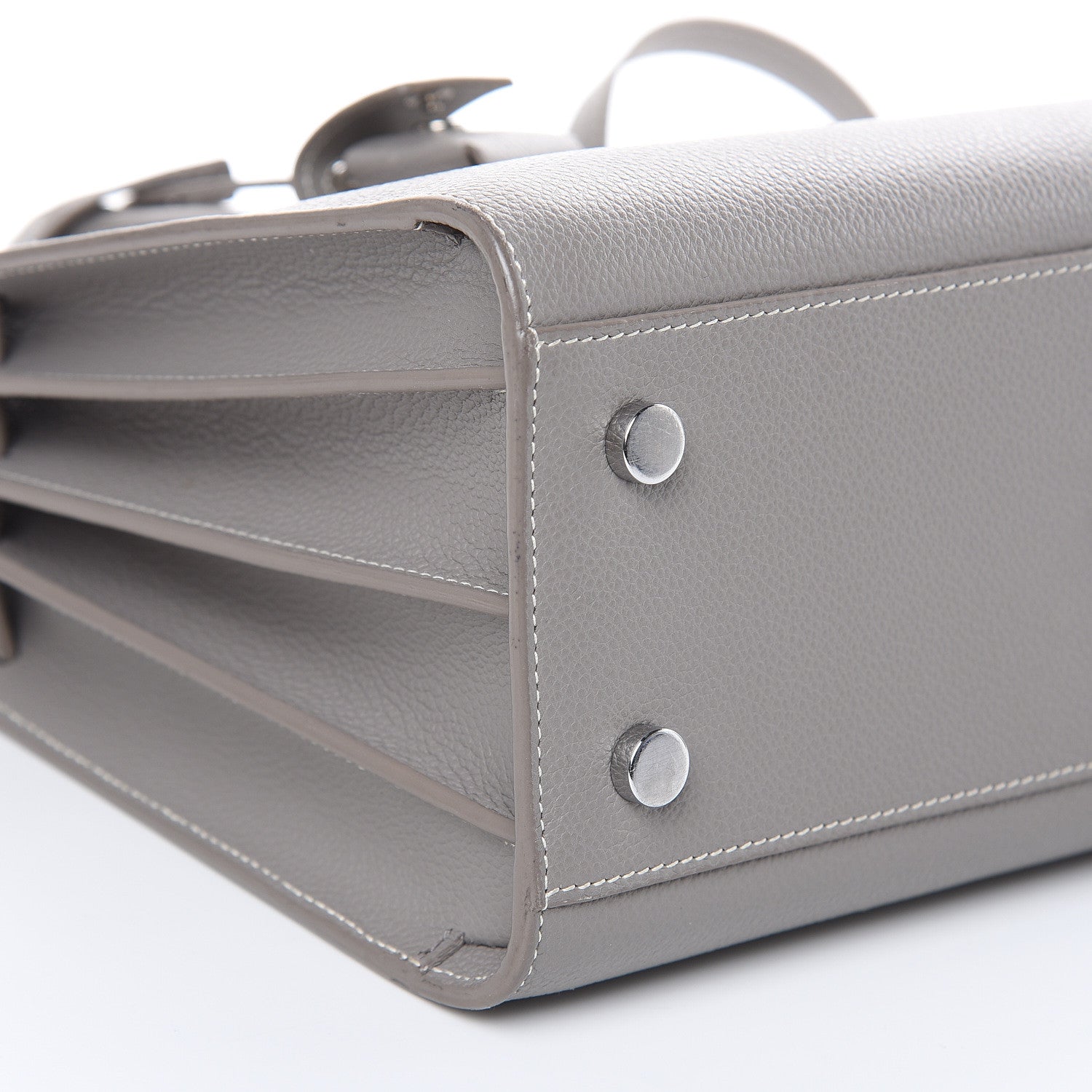 Saint Laurent Grained Calfskin Topstich Baby Sac De Jour Fog 9 of 15