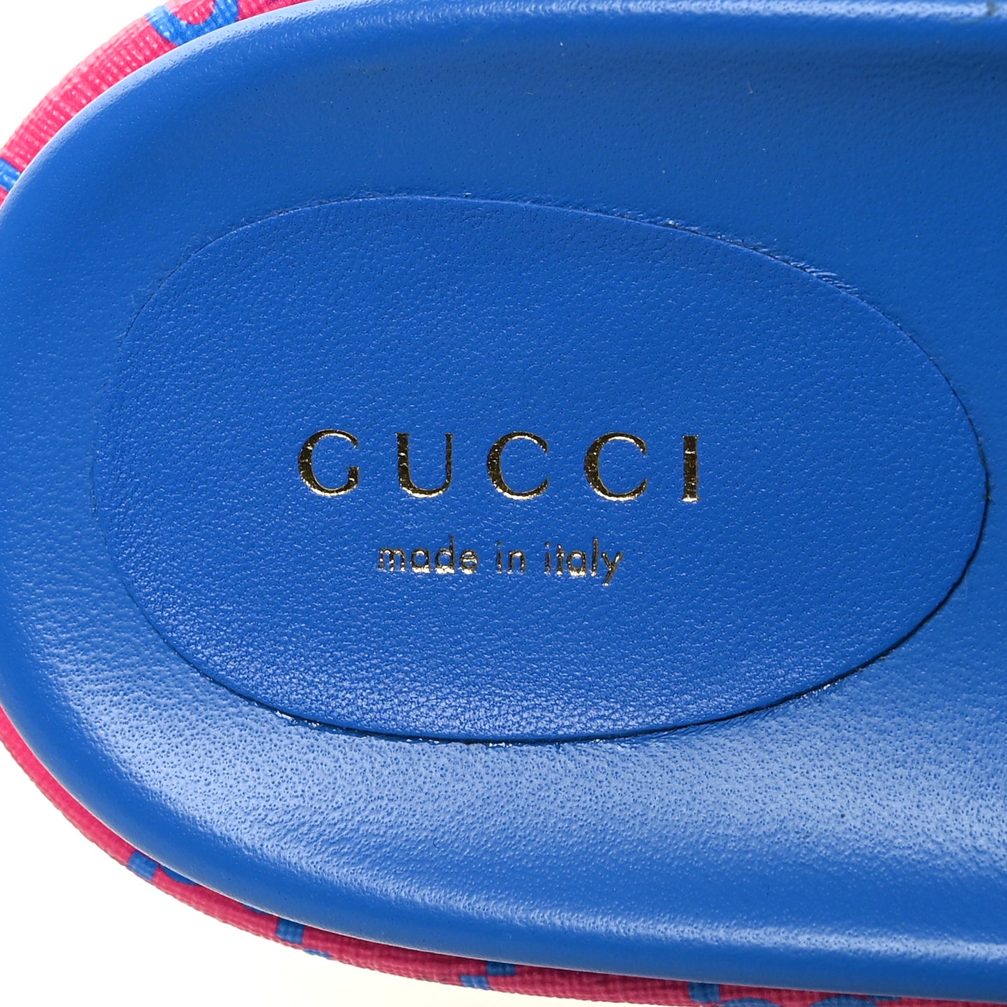 GG Supreme Joy Monogram Angelina Platform Slide Sandals 39 Fuxia Blue