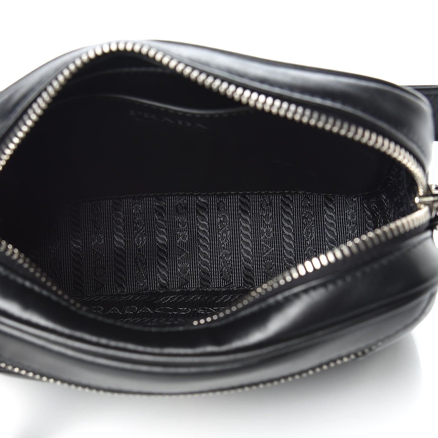 Prada Soft Calfskin Impunture Diagramme Belt Bag Black 6 of 9