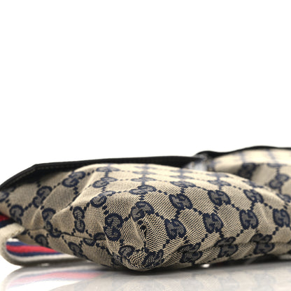 Gucci GG Monogram Web Double Pocket Belt Bag Navy 11 of 12