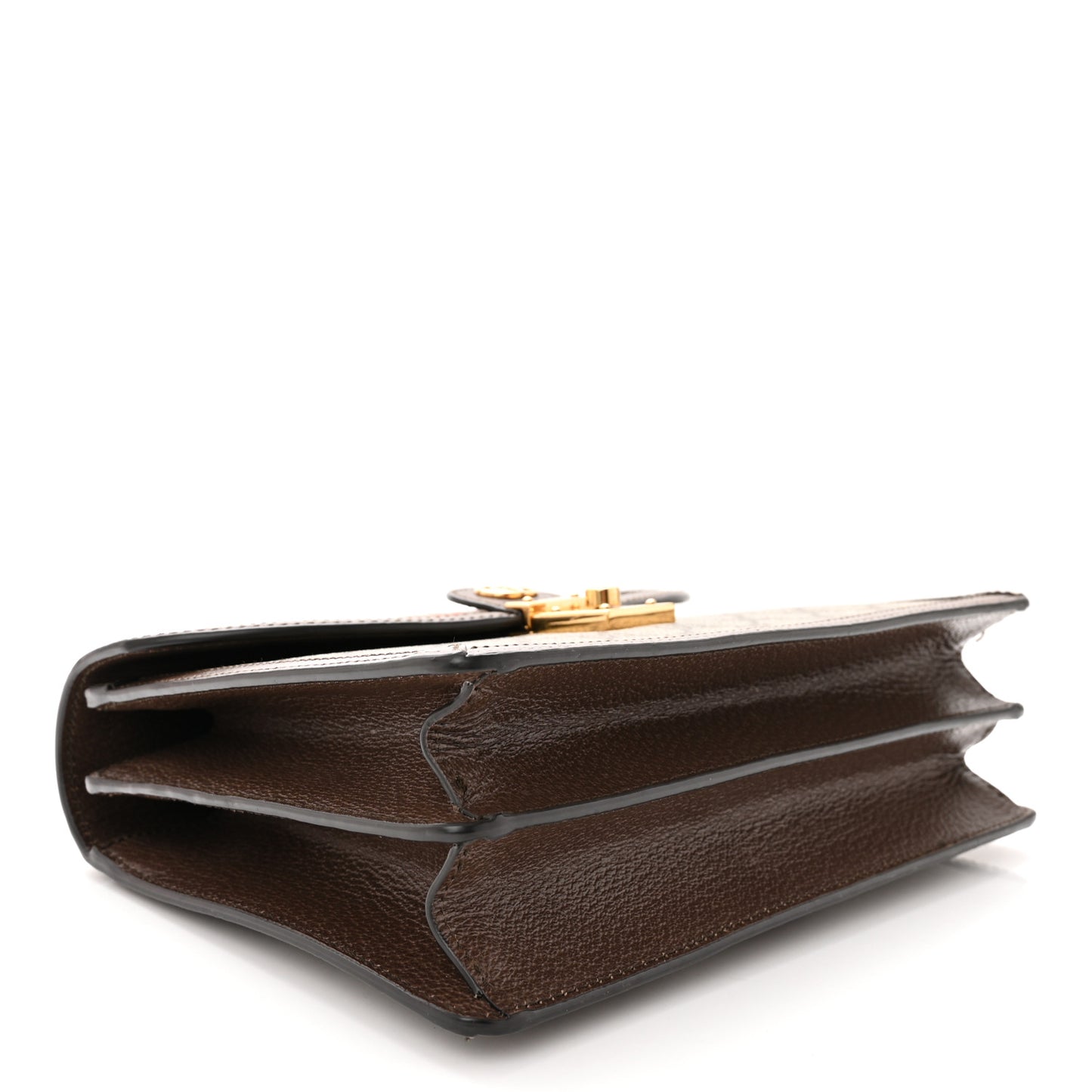 GG Supreme Monogram Textured Dollar Calfskin Web Small Ophidia Padlock Top Handle Bag Beige Ebony New Acero
