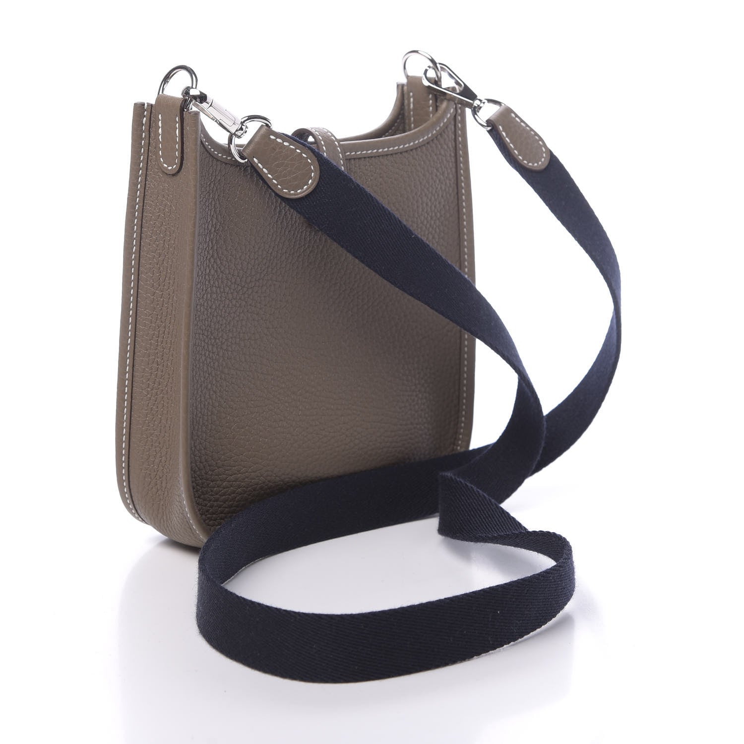 Hermes Taurillon Clemence Amazone Evelyne TPM Etoupe Bleu Indigo 3 of 11