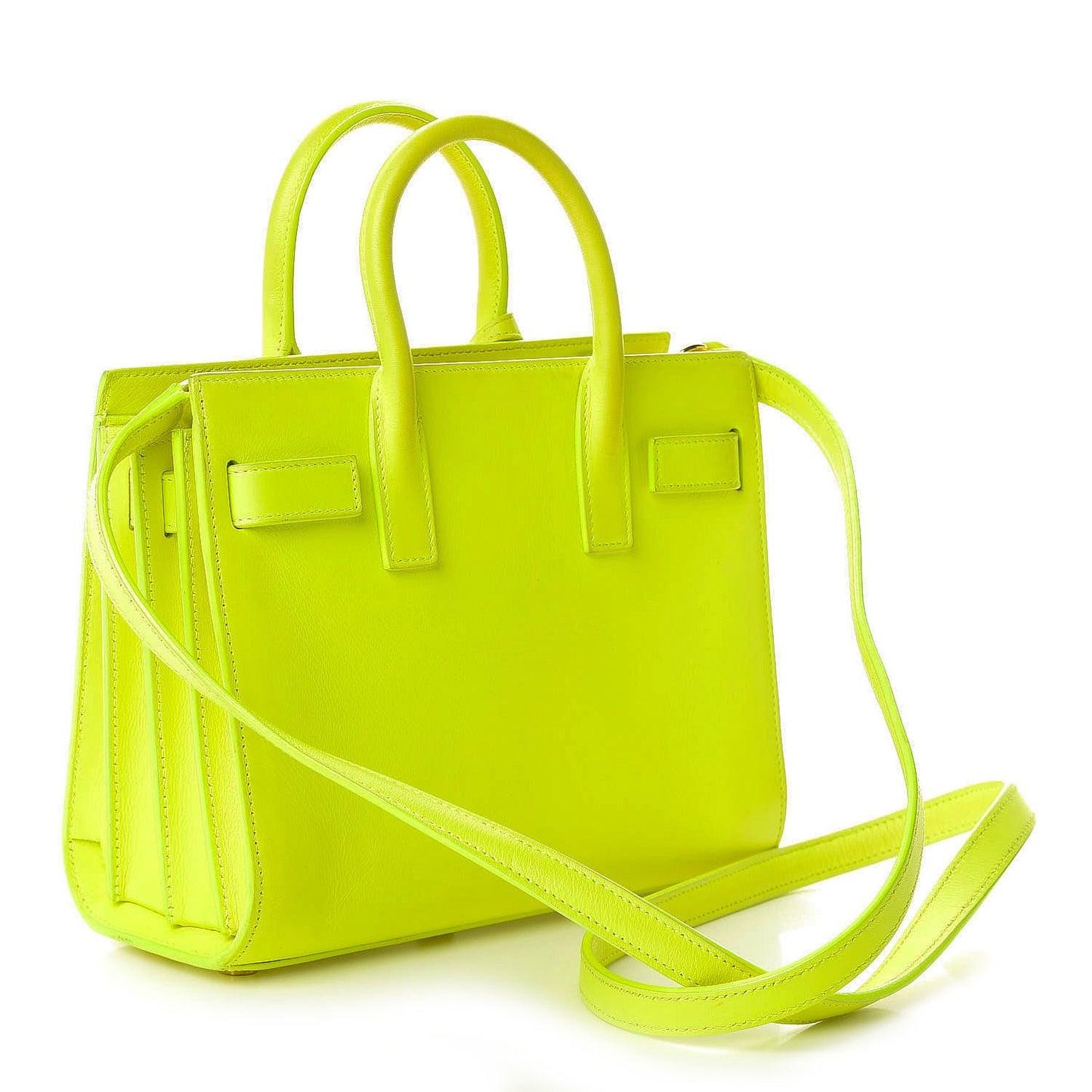 Calfskin Nano Sac De Jour Neon Yellow
