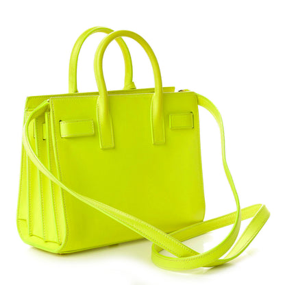 Saint Laurent Calfskin Nano Sac De Jour Neon Yellow 3 of 24