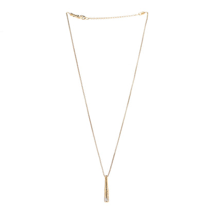John Hardy 18K Yellow Gold Diamond Bamboo Drop Pendant Necklace 3 of 5