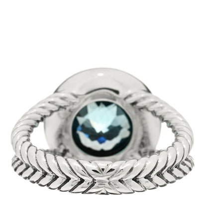David Yurman Sterling Silver Blue Topaz Sapphire 8mm Petite Cerise Ring 49 5 2 of 3