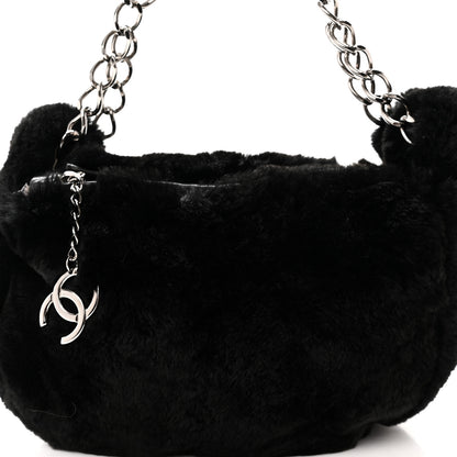 Chanel Lapin Rabbit Fur Shoulder Bag Black Black 8 of 10