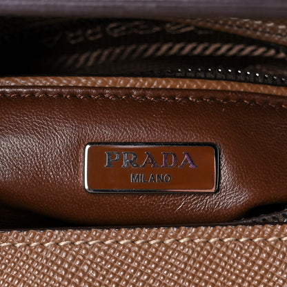 Prada Saffiano Cuir Small Twin Tote Cannella Cocco 6 of 14