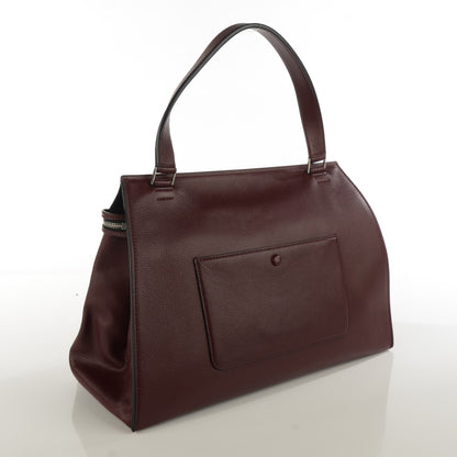 Celine Drummed Calfskin Large Edge Shoulder Bag Burgundy 3 of 7