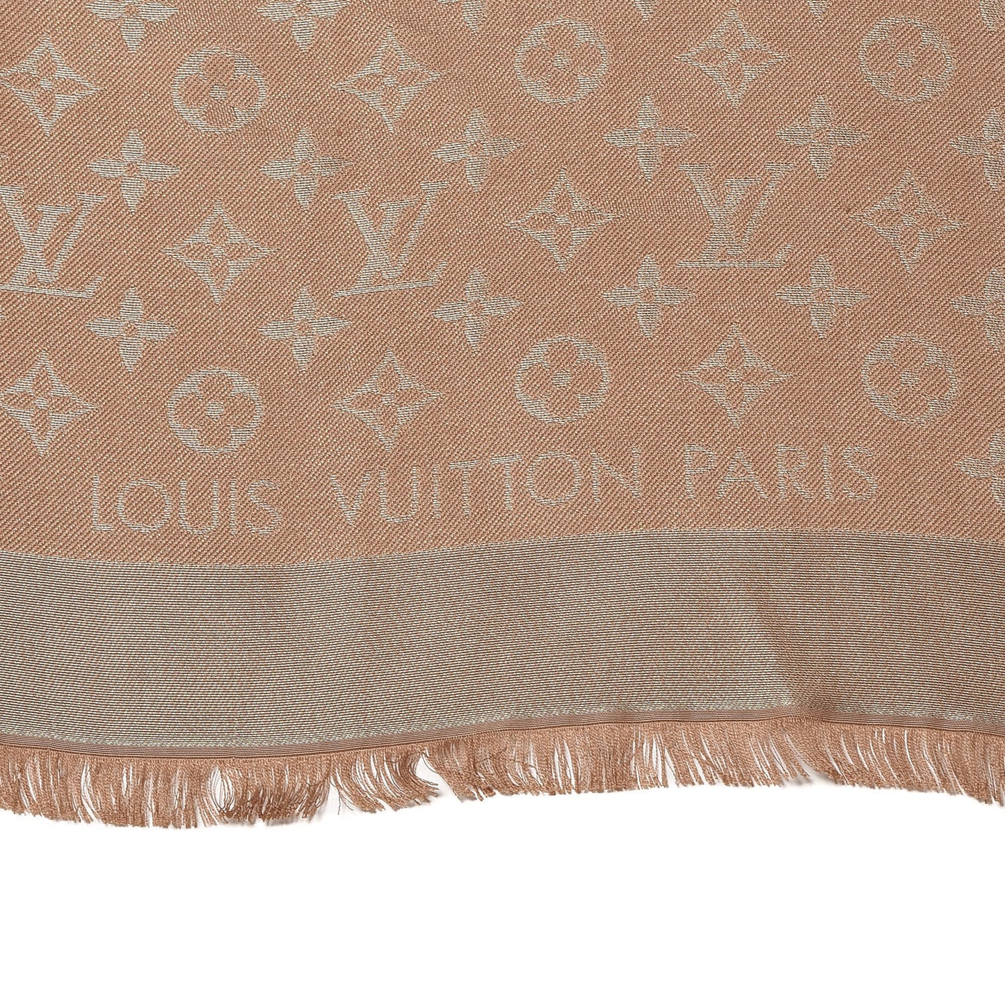 Silk Lurex Wool Monogram Shine Shawl Brown
