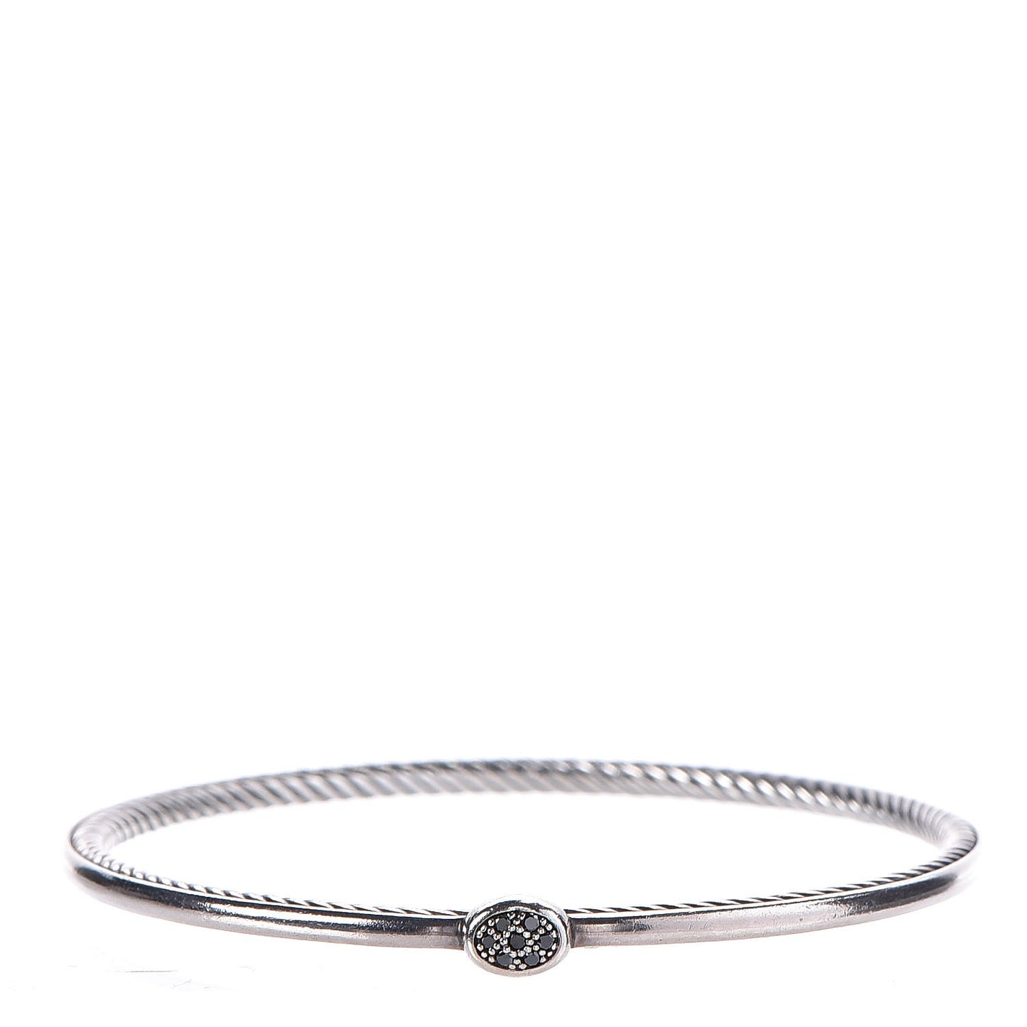 Sterling Silver Black Diamond 3mm Oval Bracelet