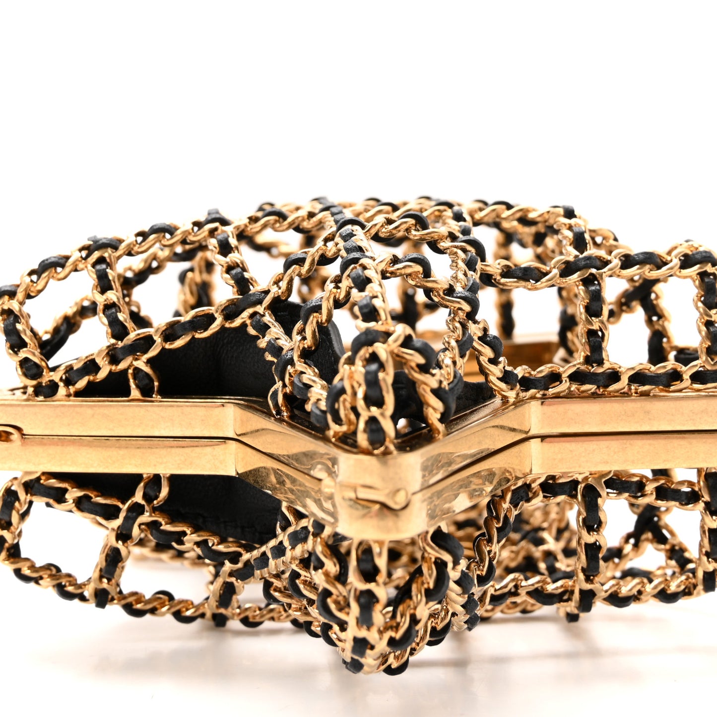 Metal CC Star Minaudiere Crossbody Gold Black