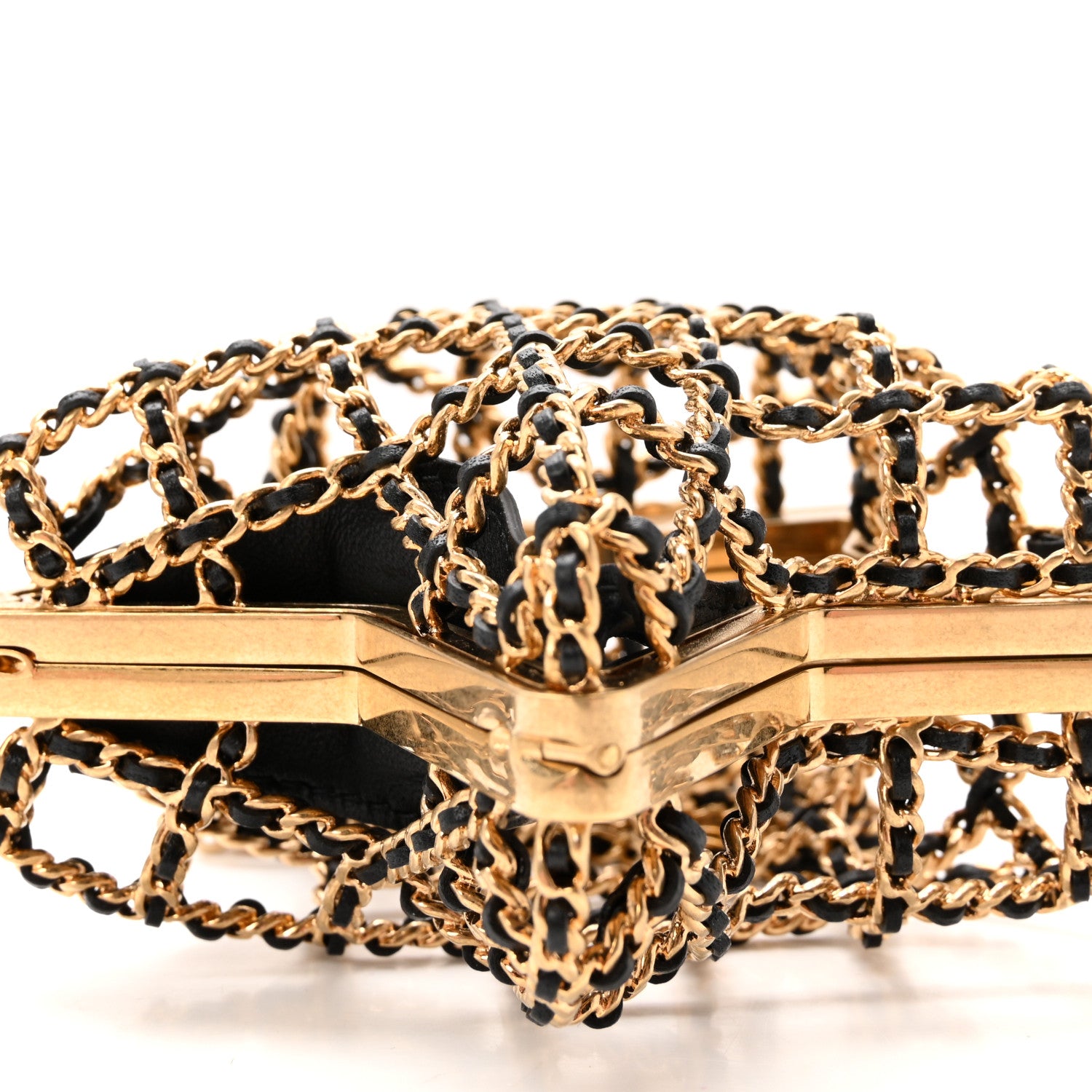 Chanel Metal CC Star Minaudiere Crossbody Gold Black 8 of 10