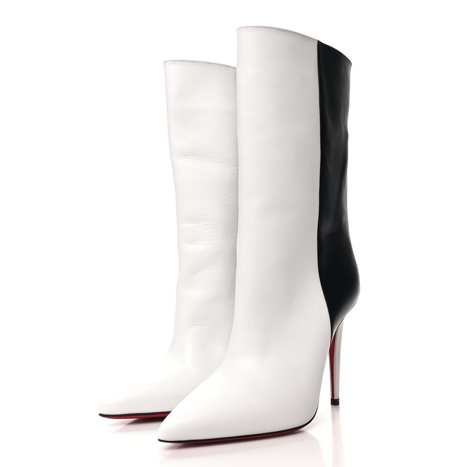 Christian Louboutin Calfskin Astrilarge 100 Booties 36.5 White Black 3 of 6
