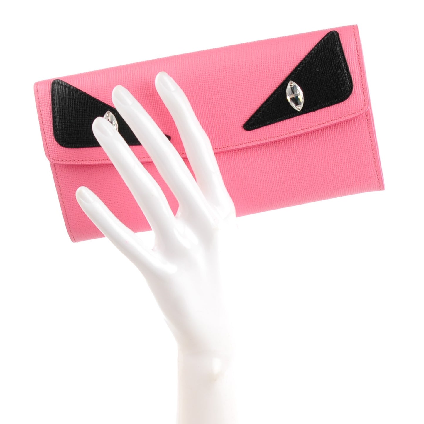 Vitello Elite Crystal Monster Eyes Simply Continental Wallet Lollypop Black