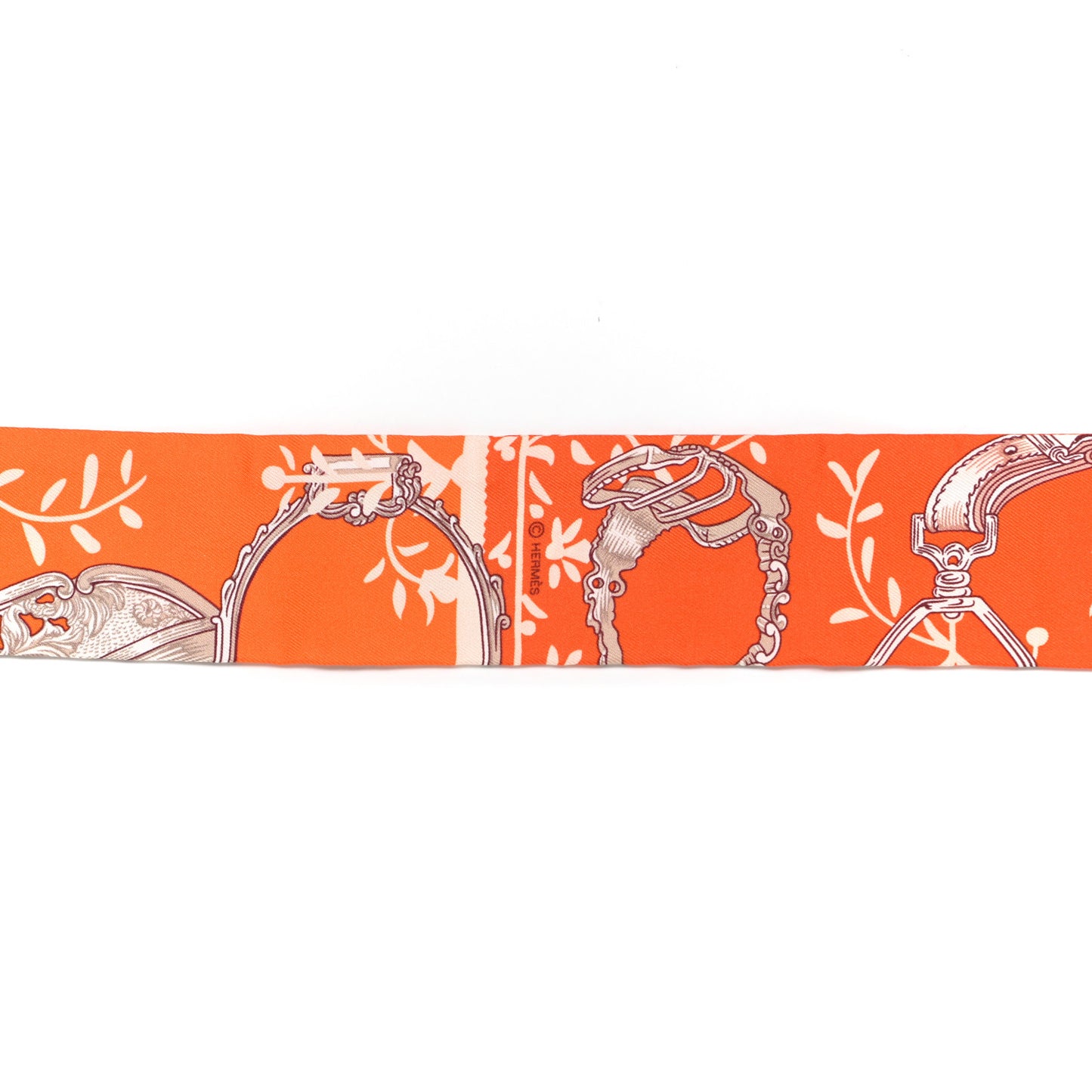 Silk Etriers Remix Twilly Orange Creme Beige