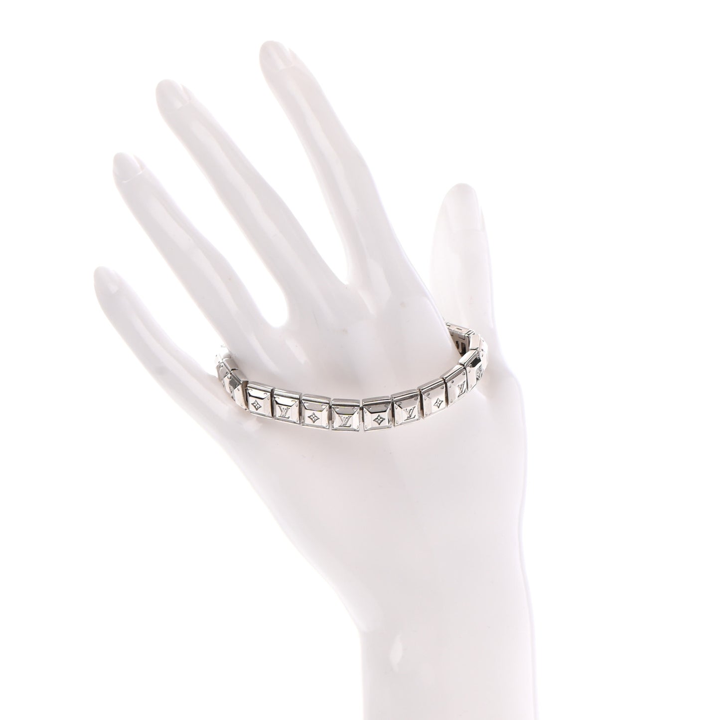 Palladium Monogram Nanogram Tennis Bracelet S Silver