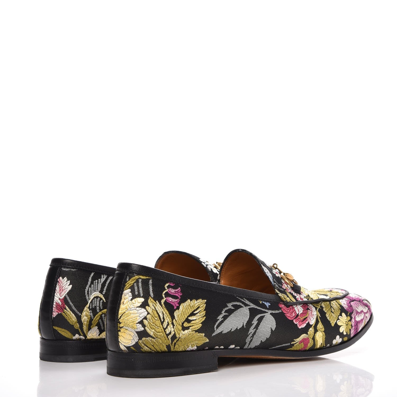 Gucci Floral Jacquard Horsebit Womens Jordaan Loafers 41 Multi 4 of 11