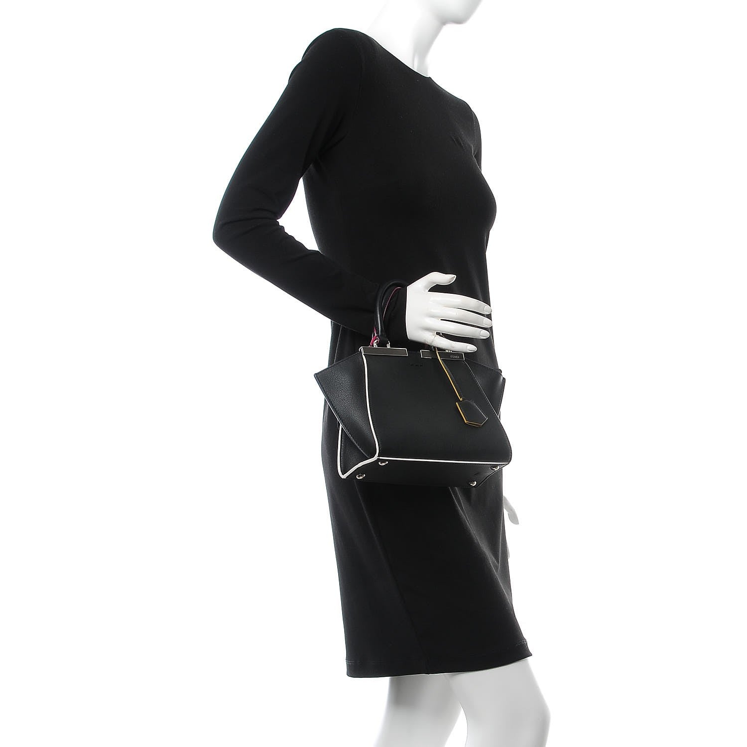Fendi Vitello Dolce Mini 3Jours Tote Black 3 of 8