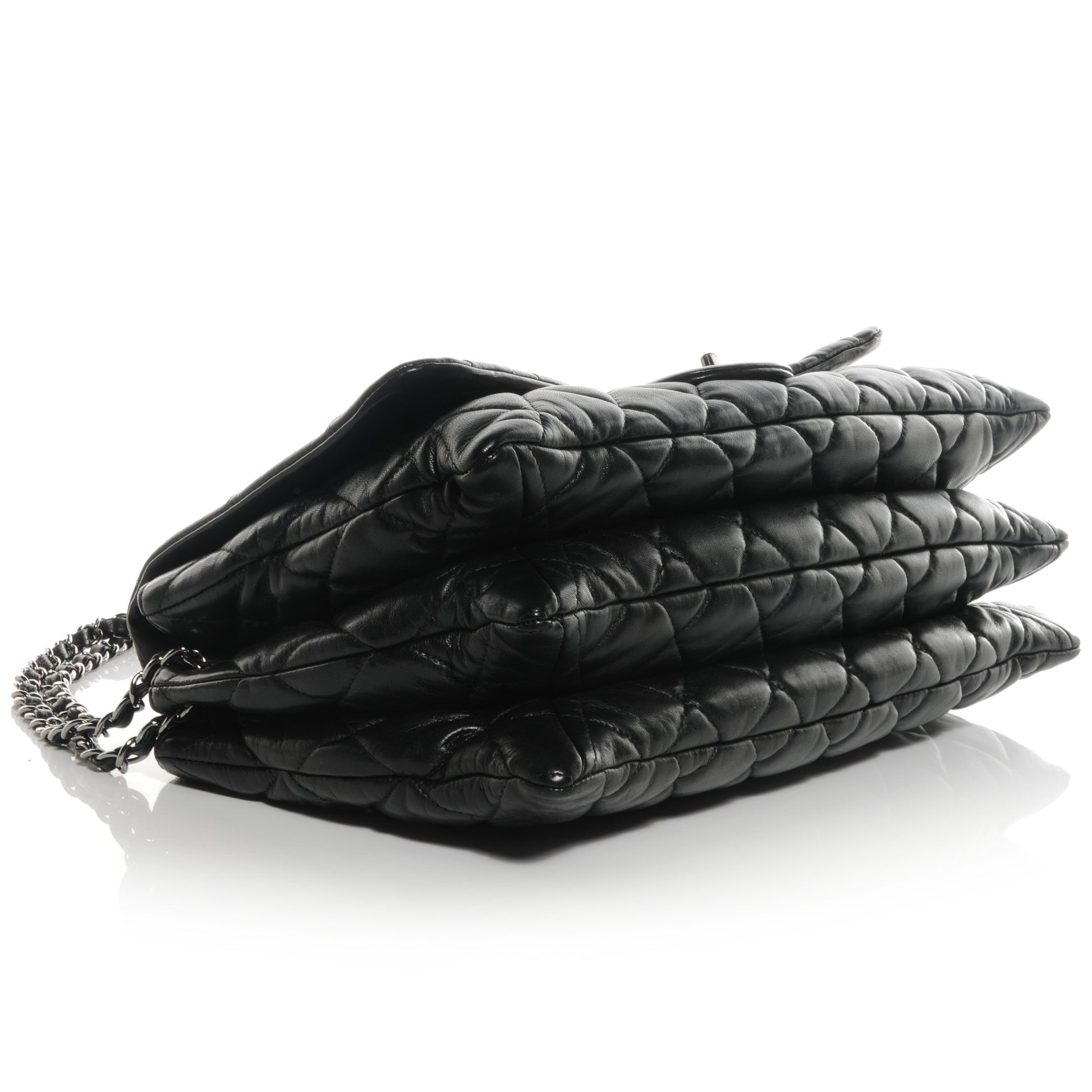 Chanel Lambskin Quilted Maxi 3 Flap Black 4 of 7
