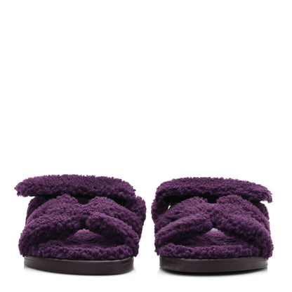 Hermes Woolskin Womens Chypre Sandals 37 Violet Fonce 2 of 8