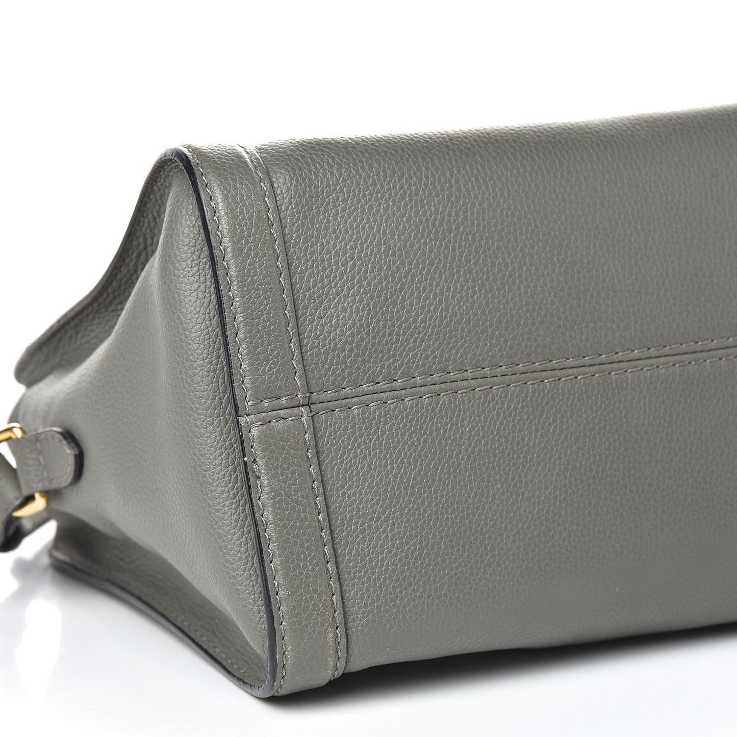 Pebbled Calfskin Small Skull Padlock Zip Around Tote Dark Grey