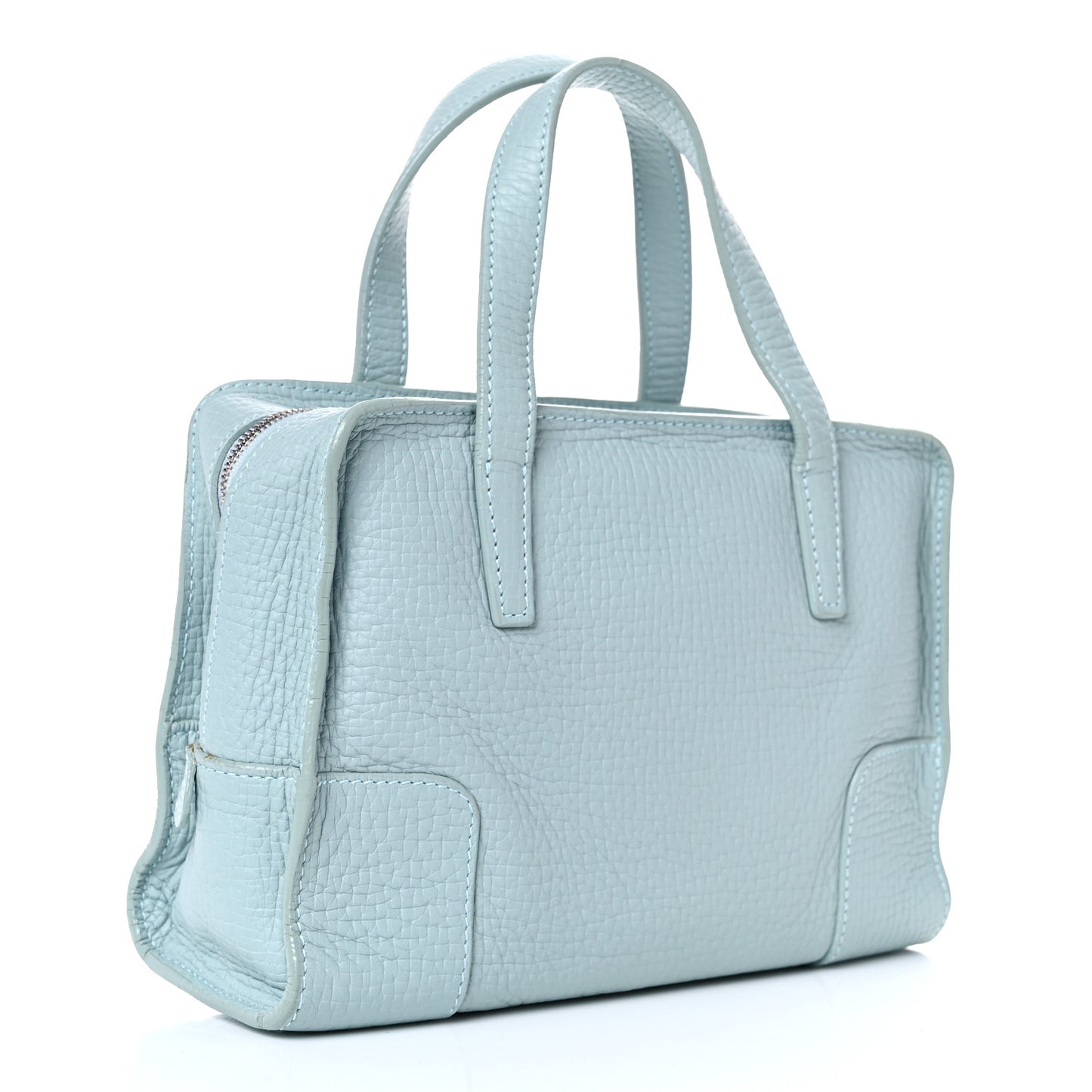 Calfskin Top Handle Bag Light Blue