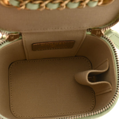 Chanel Lambskin Quilted Pearl Crush Mini Vanity Case With Chain Light Green 5 of 10