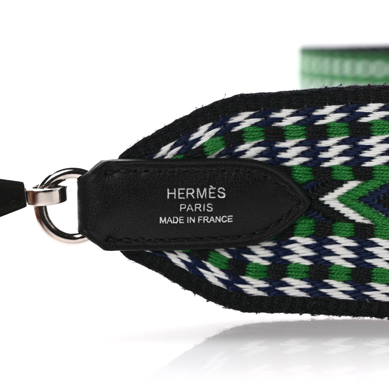 Hermes Toile Swift 50mm Sangle Allegro Shoulder Strap Malachite Bleu Electrique Black 3 of 5