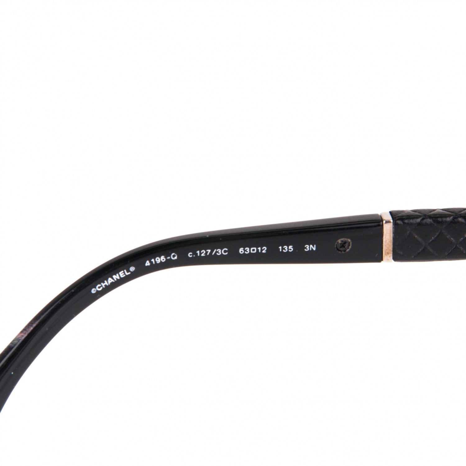 Chanel Quilted Aviator Sunglasses 4196Q Silver Black 4 of 5