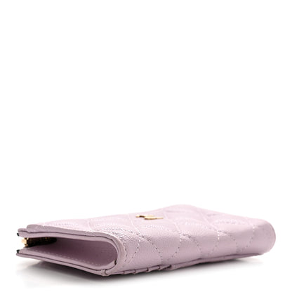 Chanel Caviar Quilted CC Zip Around Card Holder Light Purple 4 of 10
