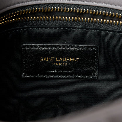 Saint Laurent Lambskin Quilted Toy Loulou Puffer Monogram Chain Satchel Fog 6 of 11