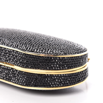 Judith Leiber Swarovski Crystal Minaudiere Clutch Black Gold 7 of 10