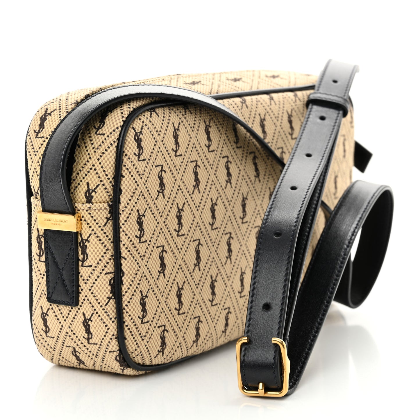 Canvas Monogram All Over Camera Bag Beige