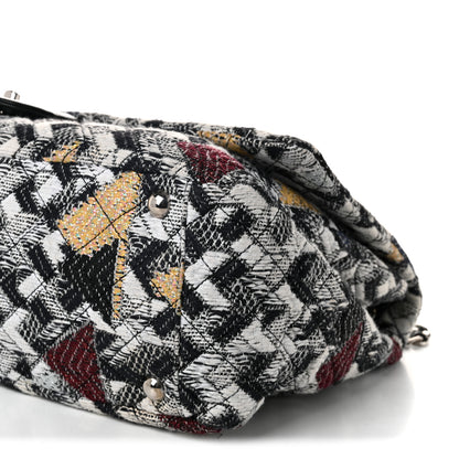 Chanel Tweed Strass Quilted XXL Plane Flap Black Multicolor 10 of 10