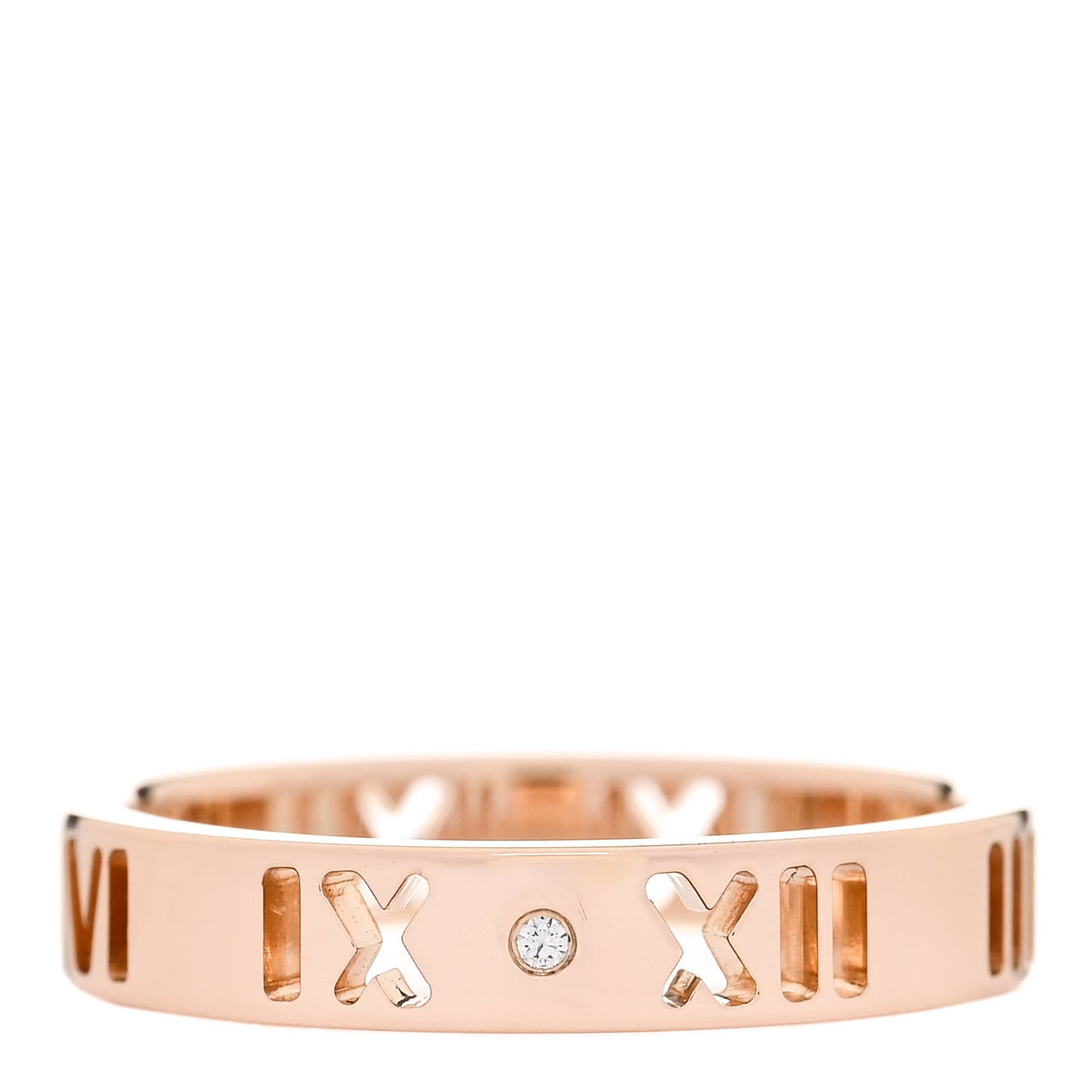 18K Rose Gold Diamond Atlas Pierced Ring 50 5.25