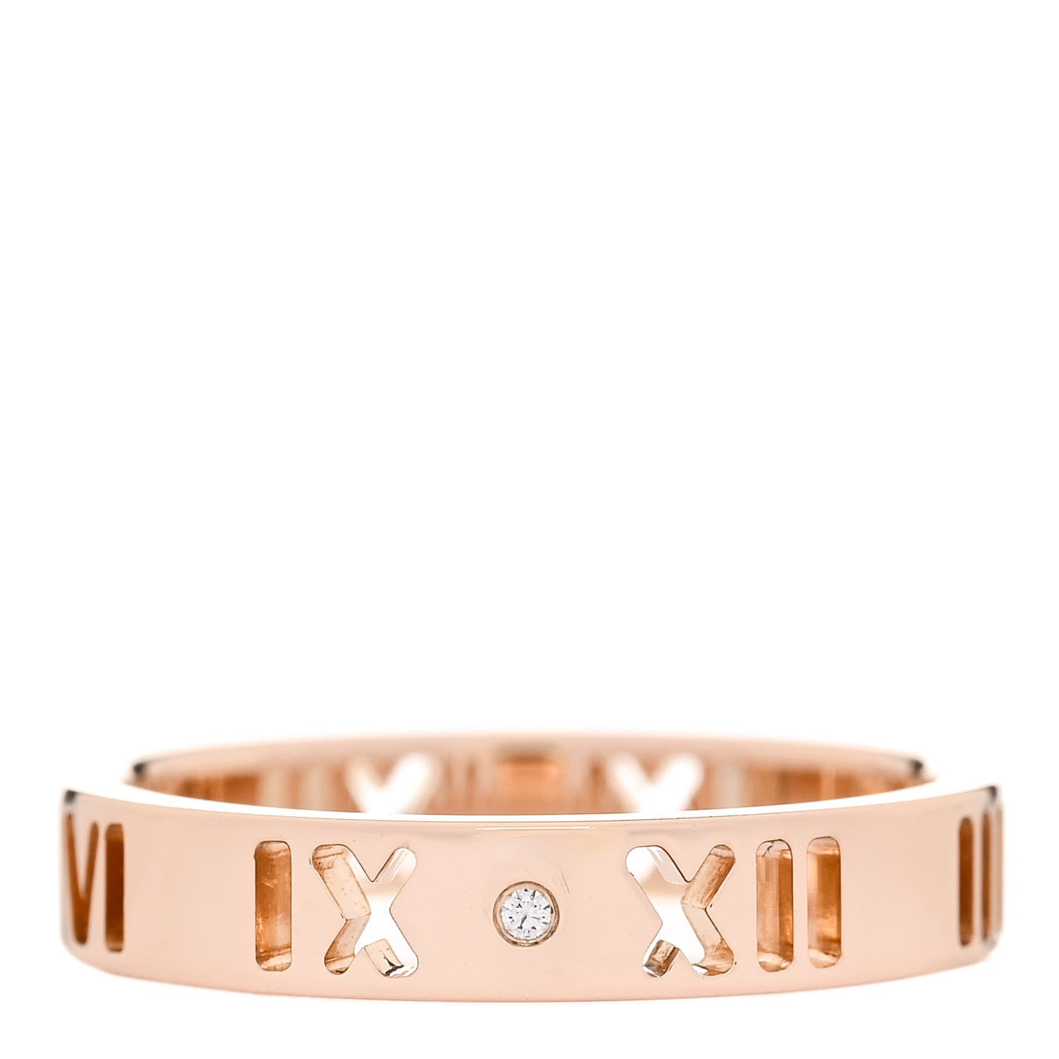 Tiffany 18K Rose Gold Diamond Atlas Pierced Ring 50 5.25 1 of 4
