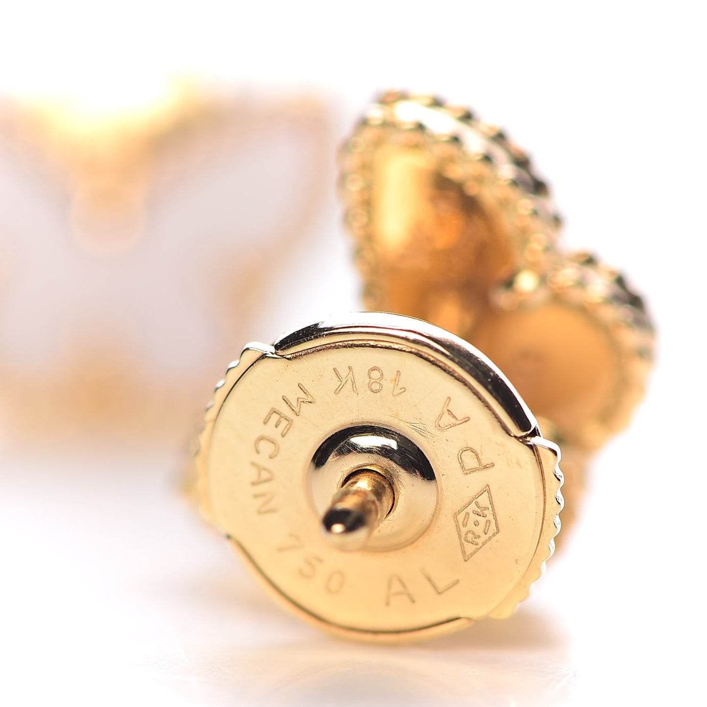 18K Yellow Gold Mother of Pearl Sweet Alhambra Butterfly Earrings