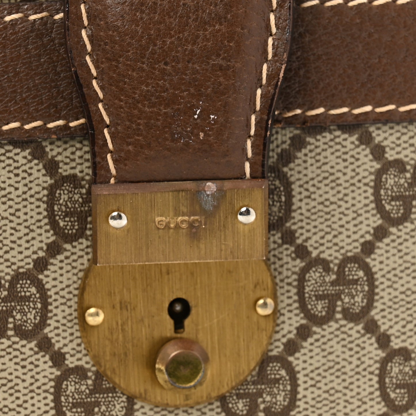 Monogram Web Train Cosmetic Case Brown