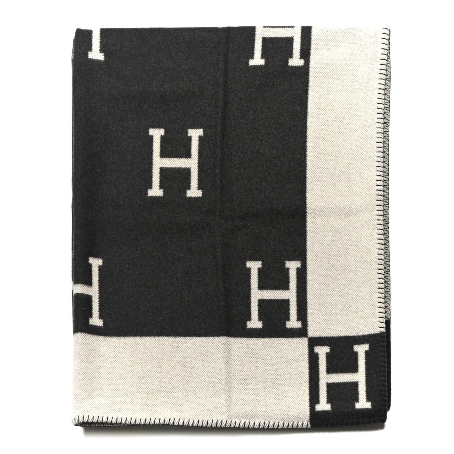 Wool Cashmere Avalon Blanket Ecru Gris Fonce